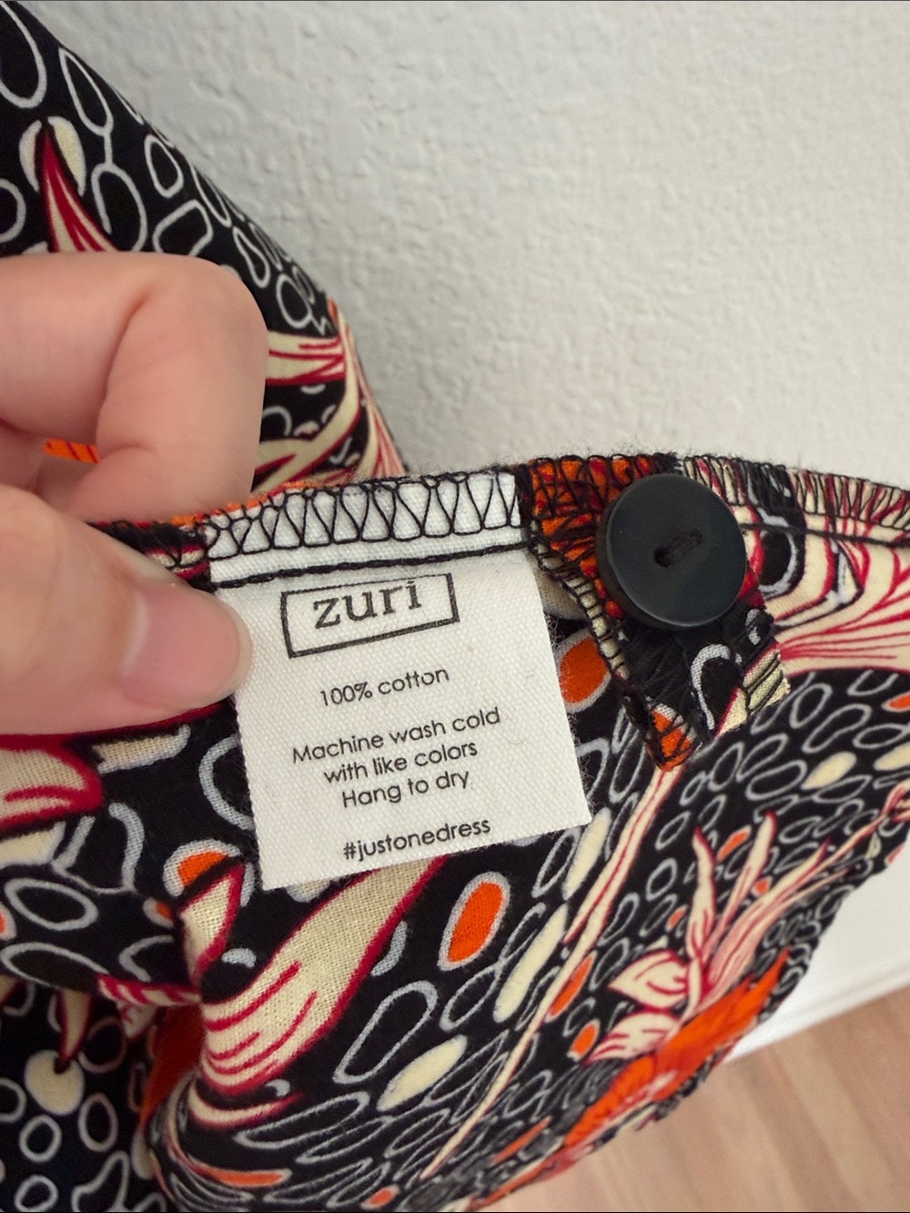 Zuri Kenya Floral Poplin Cotton Long Sleeve Shirt Dress Size 1X Just One Dress - Picture 7 of 10